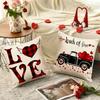 Home Decor Love-Themed Digital Print Pillow Covers Pattern Cushion Cover Suitable For Sofa Bedroom Car Pillow Cover