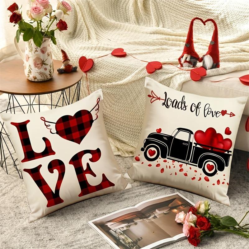 Home Decor Love-Themed Digital Print Pillow Covers Pattern Cushion Cover Suitable For Sofa Bedroom Car Pillow Cover