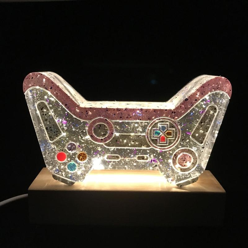 1x/6x Night Light Epoxy Resin Molds Silicone Mold Set Rainbow Moon Clouds Game Console Shaped Mold Table Lamp Decoration