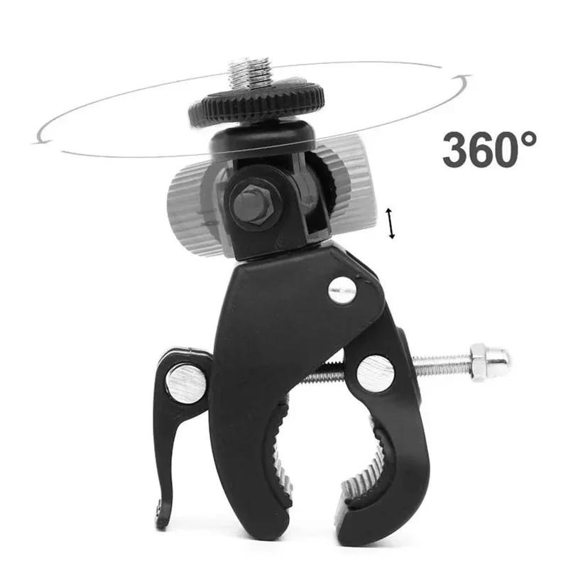 1Pcs Black 1/4 Camera DV DSLR Bike Bicycle Handlebar Clamp Bracket Tripod Mount Screw Clip For For Camera DV