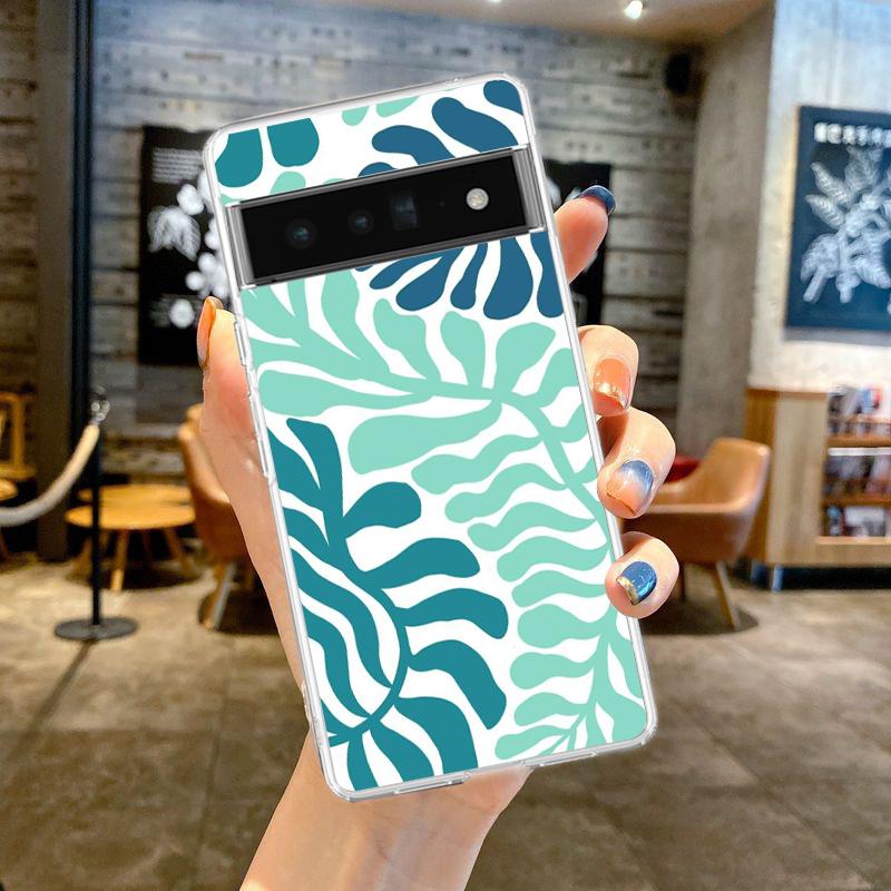 Abstract Flower Market Phone Case For Google Pixel 9 8 7 6 8A 7A 6A 5 4 5A 4A 3A Pro XL soft Clear Shell TPU Transparent Cover
