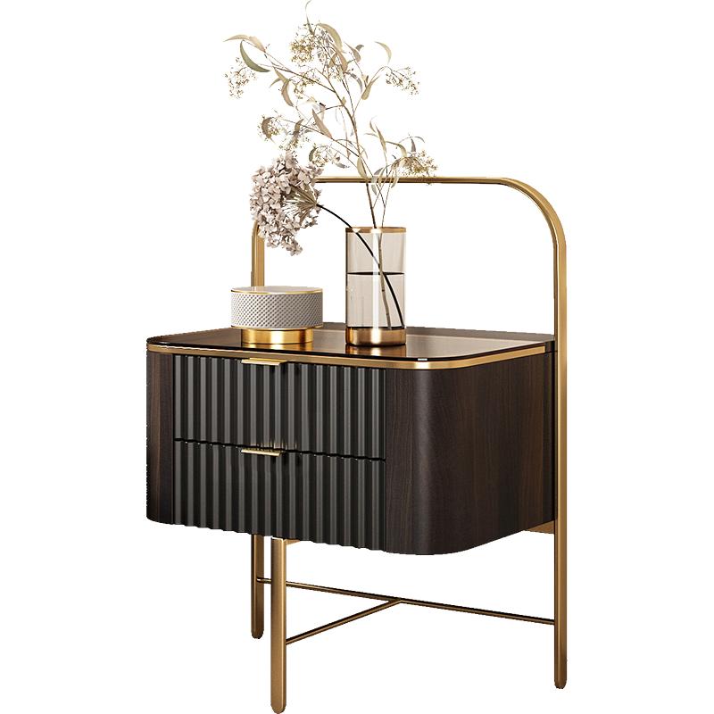 Italian-style Cloakroom Nightstands Modern Minimalist Small Apartment Storage Cabinet Bedroom Study Bedside Table with Drawers