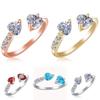 Modischer offener Herzring Verstellbarer Ring in mehreren Farben erhältlich Stilvoller Schmuck für Damen