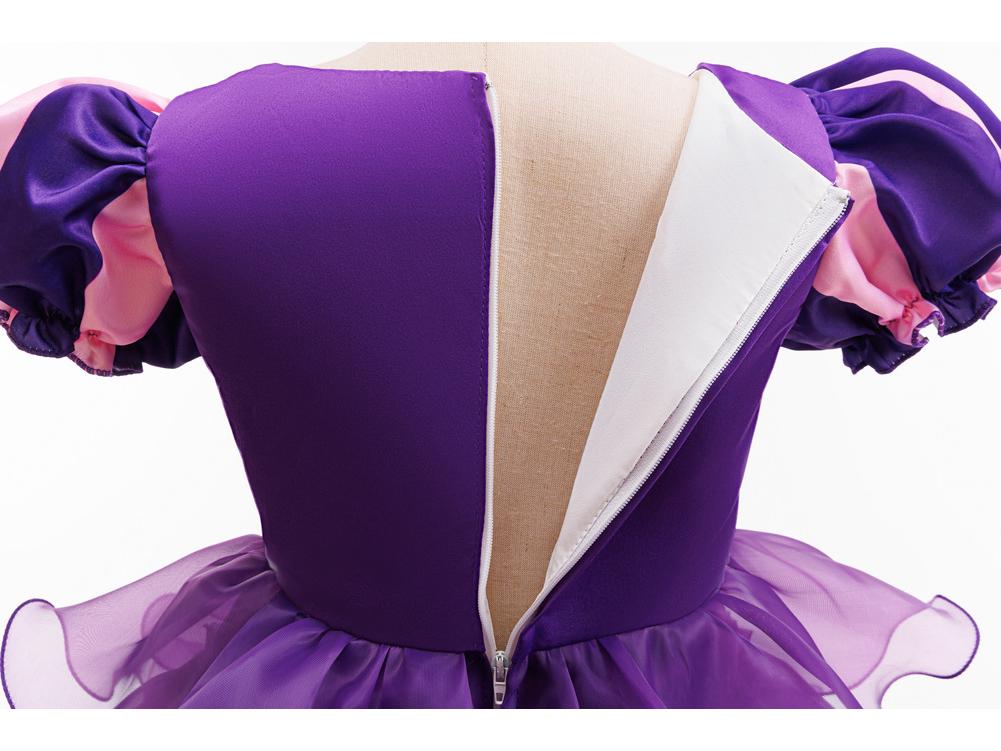 New Girls' Halloween Puff Sleeve Mesh Dress Costume