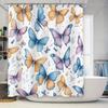 Butterfly Print Shower Curtain Waterproof Home Decor Bathroom Accessories Customizable Size Available