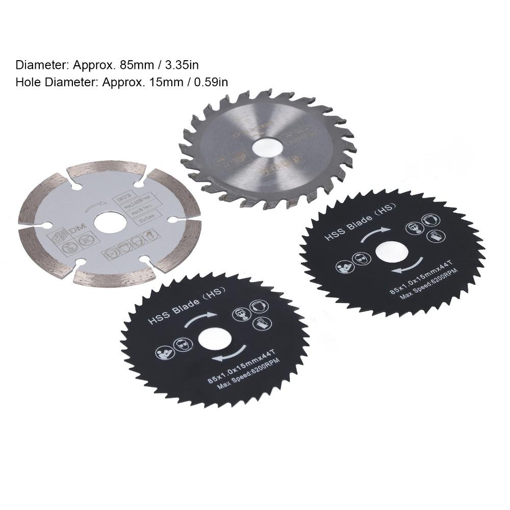4pcs 3-3/8 Inch Diameter Mini Circular Saw Blade Circular Saw Blade Set  For Wood Plastic