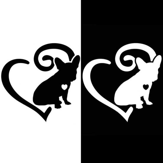 Cartoon Französische Bulldogge Frenchie Liebe Herz Vinyl Aufkleber Auto Auto Aufkleber