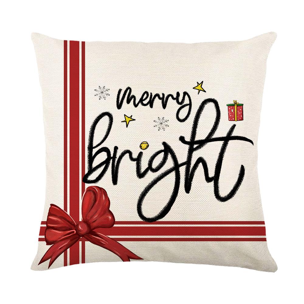 New Christmas Pillow Case Black and White Striped Letter Printed Polyester Home Living Room Sofa Cushion