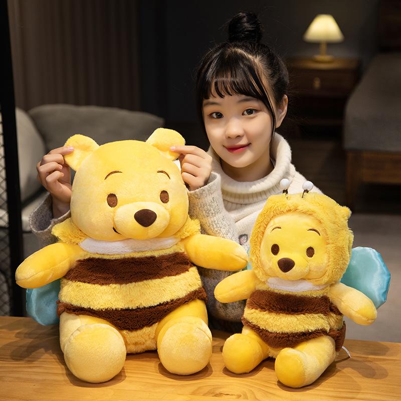 25-50cm Cute Winnie the Pooh Cosplay Bee Plush Toy Very Soft Stuffed Anime Doll Kawaii Cuddly Bear Plushies Birthday Gifts
