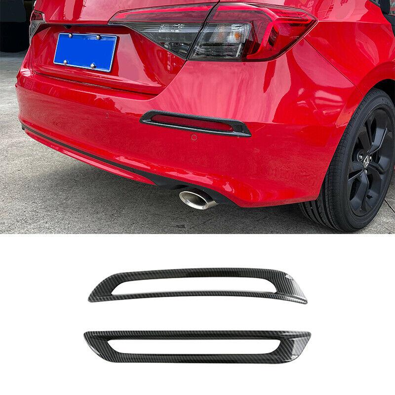 For Honda Civic 11th Gen -  Front/Rear Fog Light Lamp Eyelid Protect Cover Trim ABS Carbon Fiber