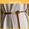 Fashionable Coffee Pu Leather Versatile Waist Belt For Women With Unique Oval Knot Perfect For Students