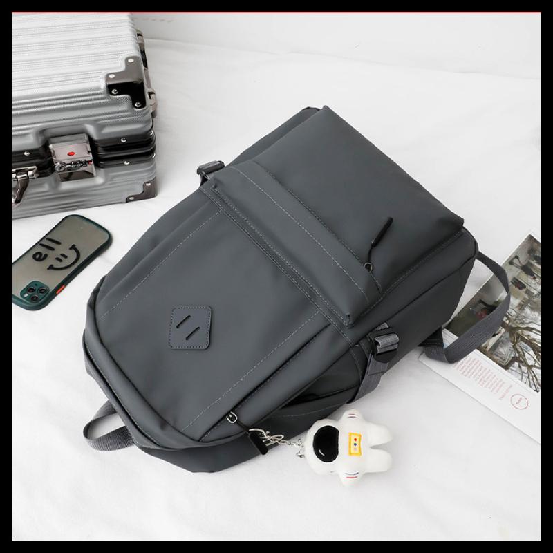 Unisex Advanced PU Schoolbags for College Students High School Elegant Black 3 Pcs Set Backpack with Study Bag Pencil Box