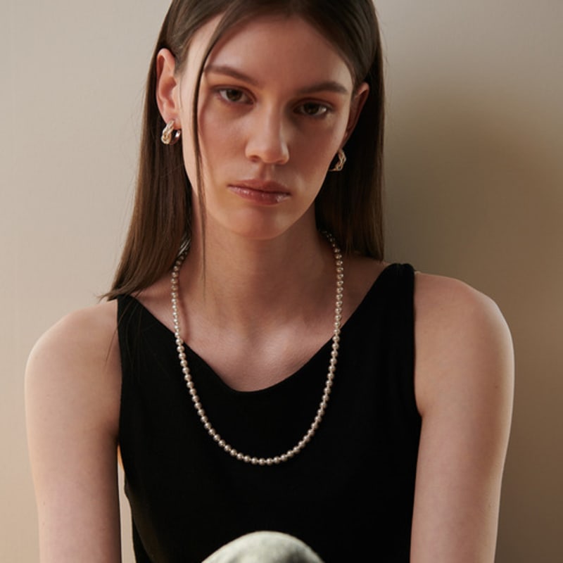 cotoit Knot Point Pearl Necklace Long(6mm)