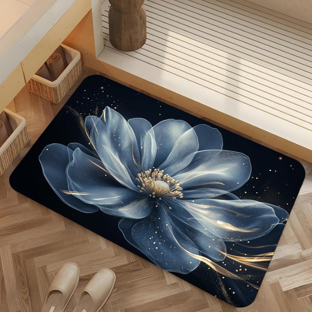 Rendering Flower Toilet Decorative Floor Mat Absorbent Bathroom Floor Mat Diatom Mud Floor Mat Absorbent Floor Mat Toilet