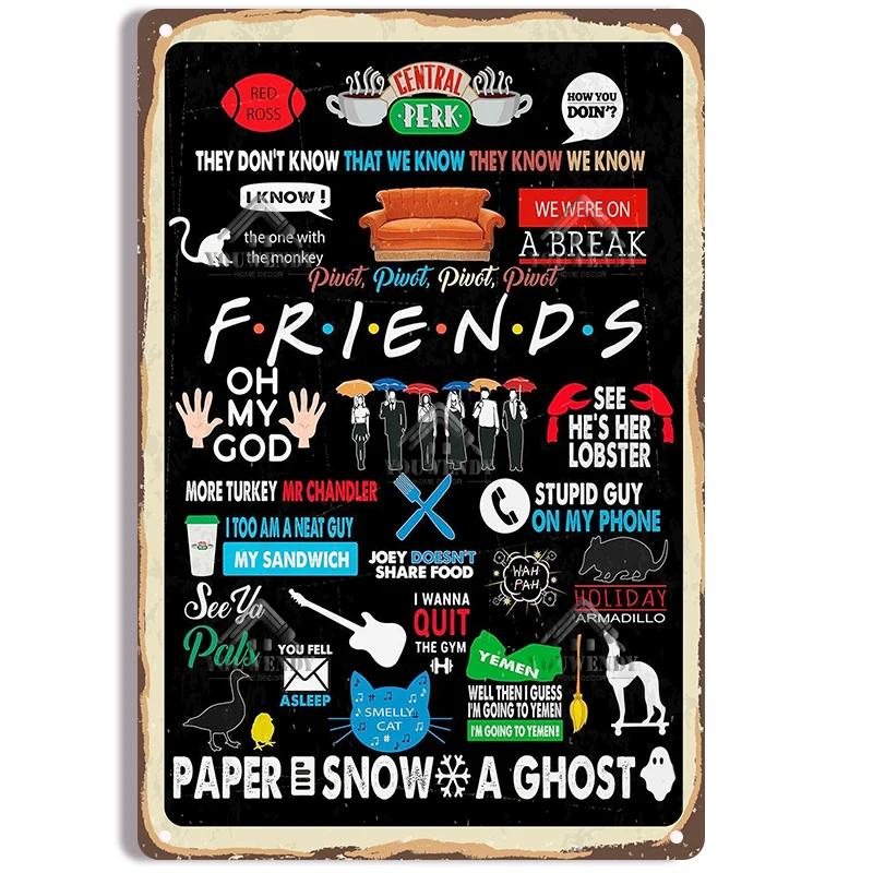 Central Perk Friends Kaffee, Vintage Metallblechschild, Dekorative Plakette, Retro Schild Cafe Küche Wohnzimmer Bar Poster, UW83