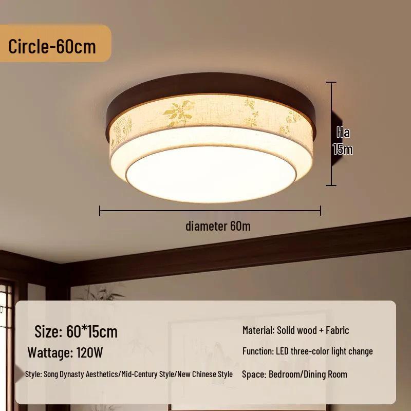 Song Dynasty Aesthetic Ceiling Light - New Chinese Style for Living Room, Bedroom & Study