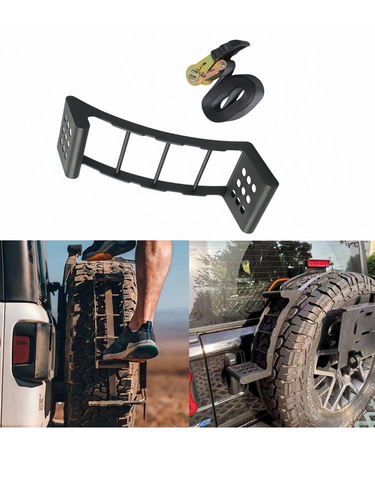 Spare Wheel Step Portable Universal Wheel Ladder Non-Slip Fit for Truck, SUV, Pickup with Rope Tightener Fit 24" - 35" Wheel