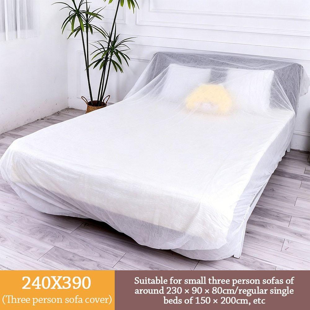 Elastic Edges Disposable Dust Covers Transparent PE Disposable Bed Cover Furniture Protector Bed