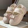 New retro Mary Jane Velcro all-inclusive heel cotton shoes autumn and winter home velvet warm non-slip cotton slippers
