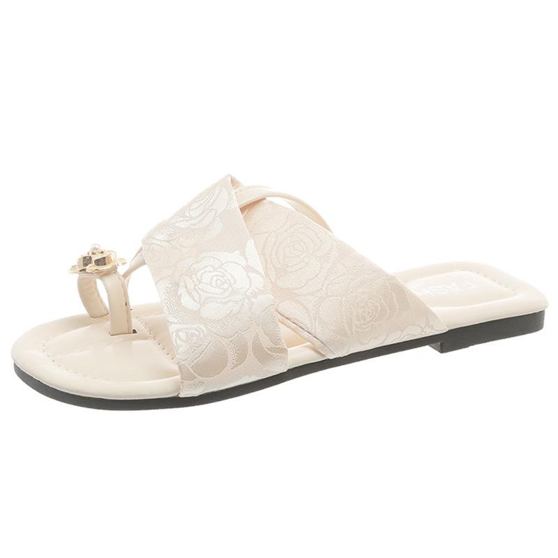 One-word drag women's model 2025 summer new outer wear thick bottom fashion high sense national style comfortable casual versatile slippers