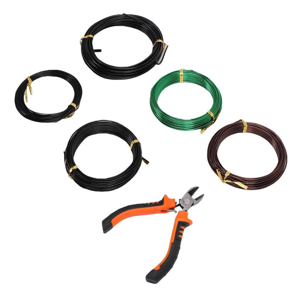 5 Roll Aluminum Bonsai  Ing Wires with Wire Cutter 1.0mm 1.5mm 2.0mm Size for  S Indoor Garden   Tools