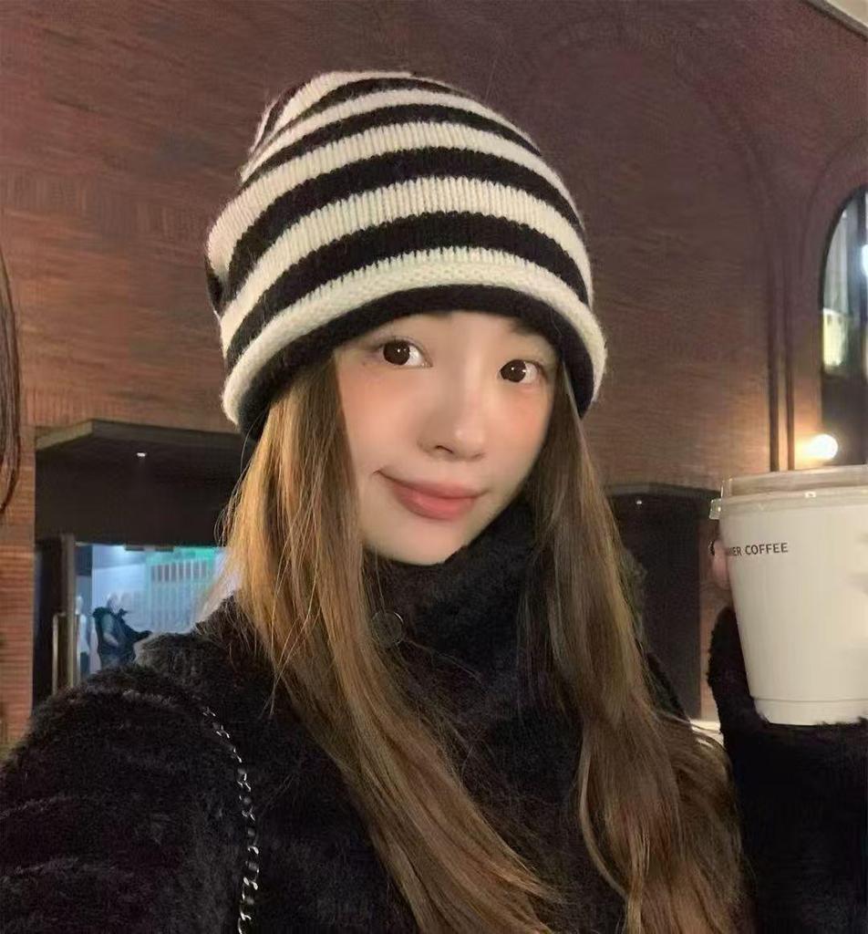 Unisex Autumn/Winter High-Elastic Knit Slouchy Beanie with Double Roll-Up Design