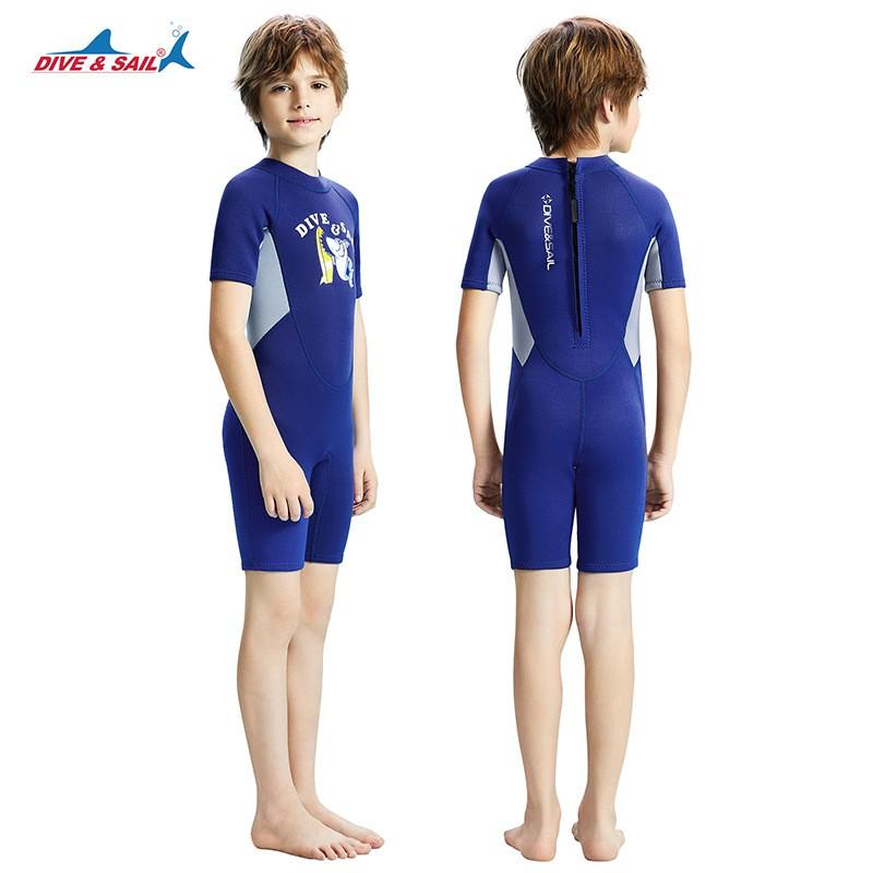 Children's Diving Suit 2.5MM One-piece Short-sleeve Thermal Boys 'swimsuit Snorkeling Surfing
