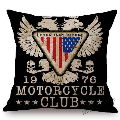 Vintage Motorcycle Club Legendary Rider Letter Print Home Decoration Art Sofa Throw Pillow Case Retro Motorbike Cushion Cover