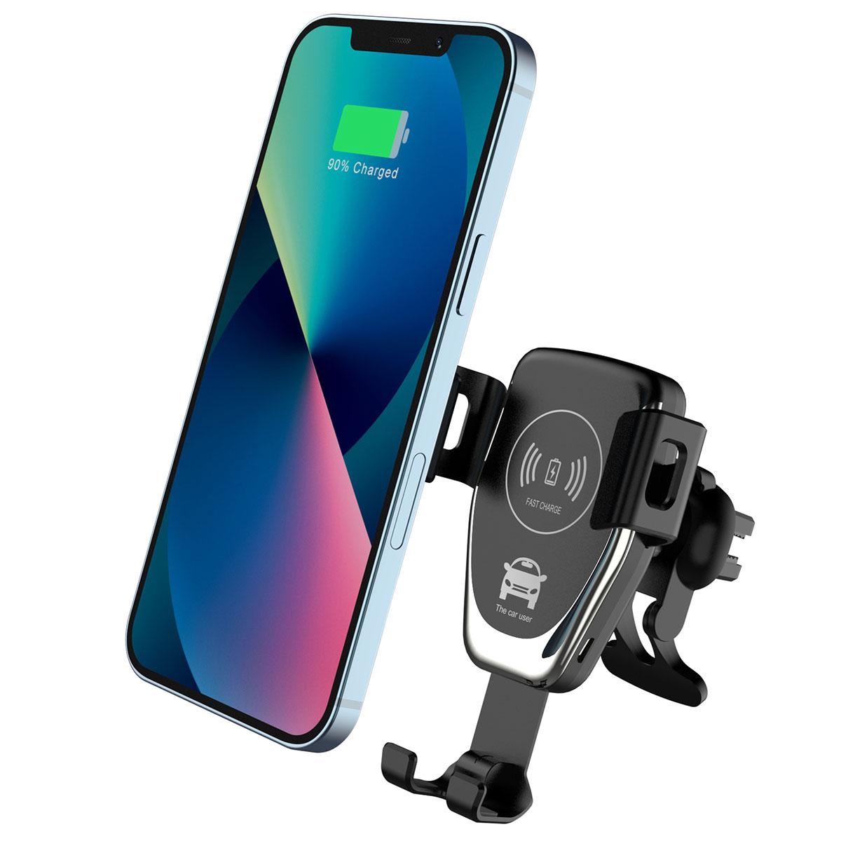 

Wireless Car Charger 30W Fast Charging Auto-Clamping Wireless Car Charger Phone Mount Car Air Vent Phone Holder Reusable Air чёрный