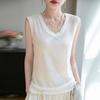 Women's Elegant V-Neck Knit Tank Top Sleeveless Slim Fit Casual Basic Camisole