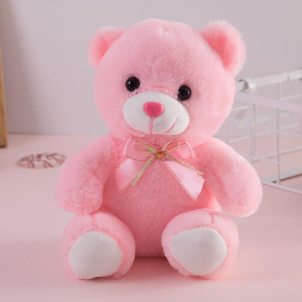Colorful Glowing Bear Plush Toy Romantic Gift Luminous Stuffed Animal