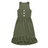 Women's Fashion Vest V-neck Hem Irregular Ruffle Edge Fake Sleeveless Dress