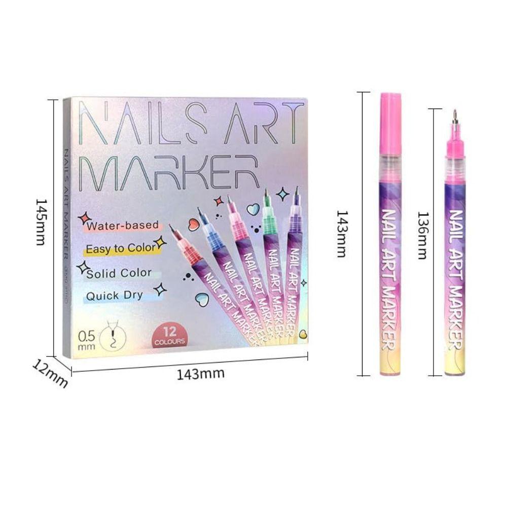 12 Colors Nail Art Graffiti Pen DIY Nail Art Pens Set New Nail Art Marker