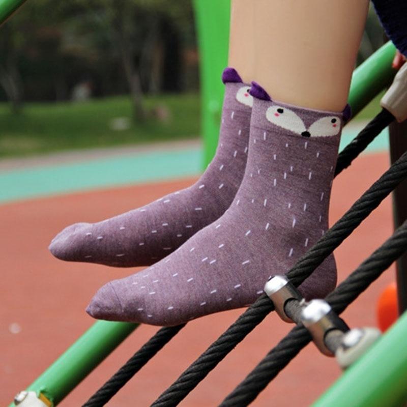 2016 Funny Woman's Socks Unisex Socks For Girls Cartoon Fox Harajuku Comfortable Soft Gift Sock