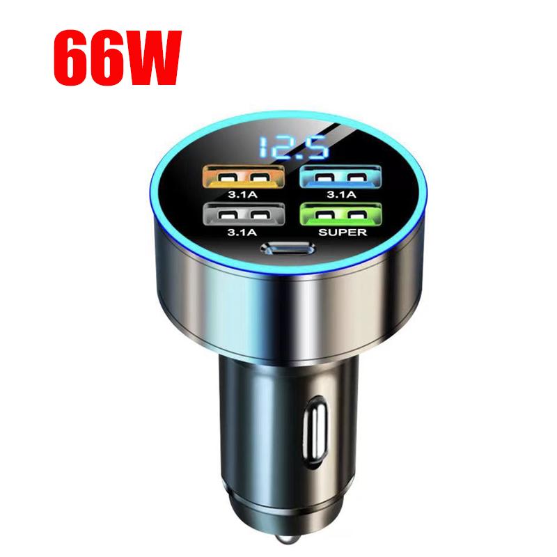 

4-портовое автомобильное зарядное устройство Usb Type C Pd 150 Вт, адаптер для быстрой зарядки для Huawei Oppo Oneplus Iphone 14 Pro Max 13 12 11 Mini Xs Xiaomi 66W Car Charger