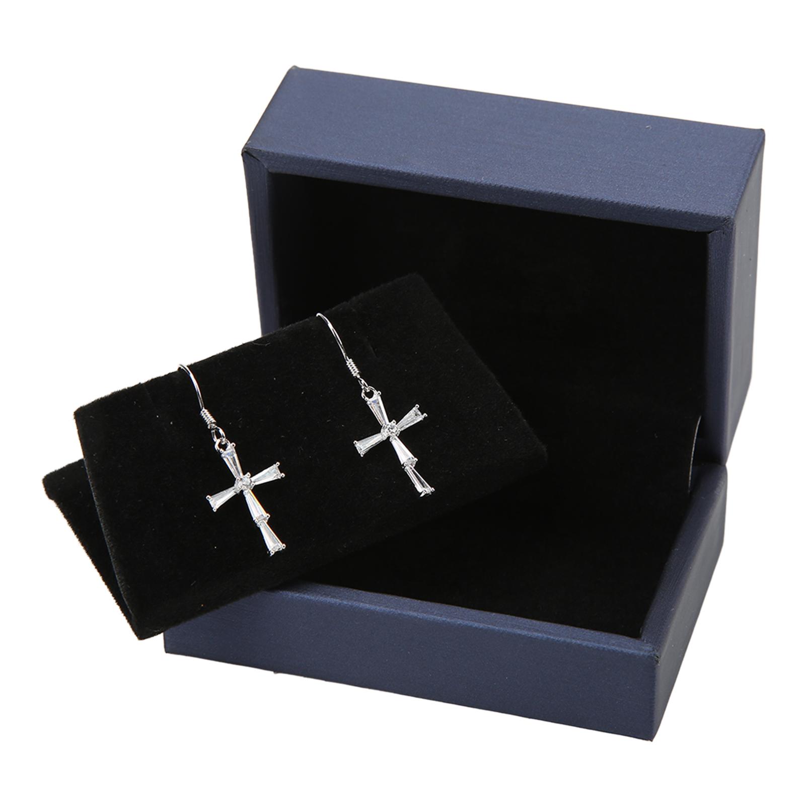 Cross Earrings Comfortable Wear Stylish Simple 925 Silver Dangle Earrings for Appointment