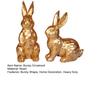 2Pcs Easter Bunny Ornament Carved Golden Rabbit Resin Figurine Animal Statue Home Office Holiday Party