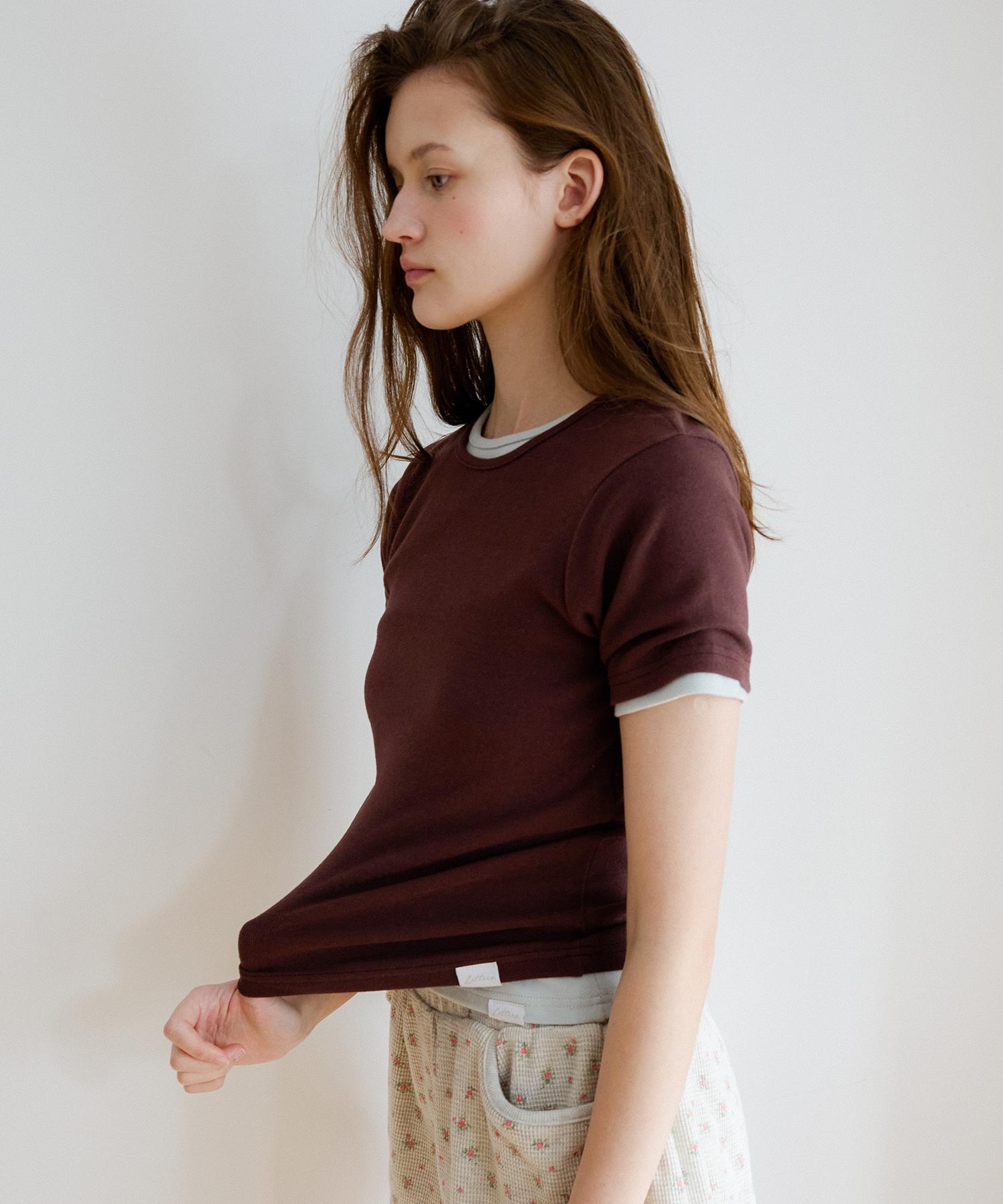 Letter From Moon Letters Always T-Shirt (Brown) Navy/M