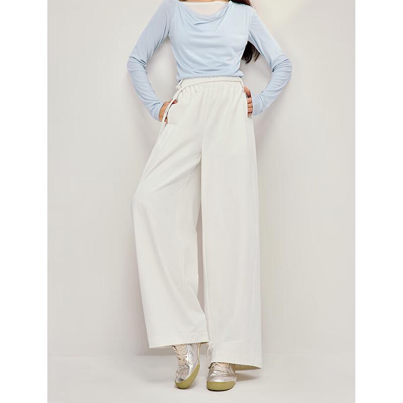 INMAN Women's Relaxed Fit Drawstring Curved Long Pants