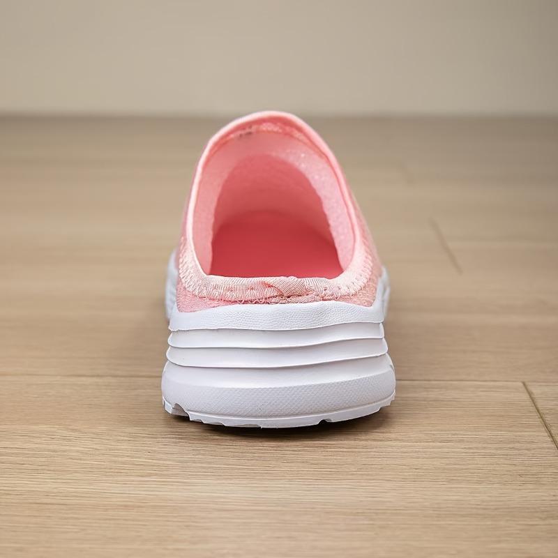 2025 Large-sized Women's Shoes, Mesh Summer Sandals, Half-flip-flops, Casual and Lightweight, Wedge Heel One-shoulder Flip-flops