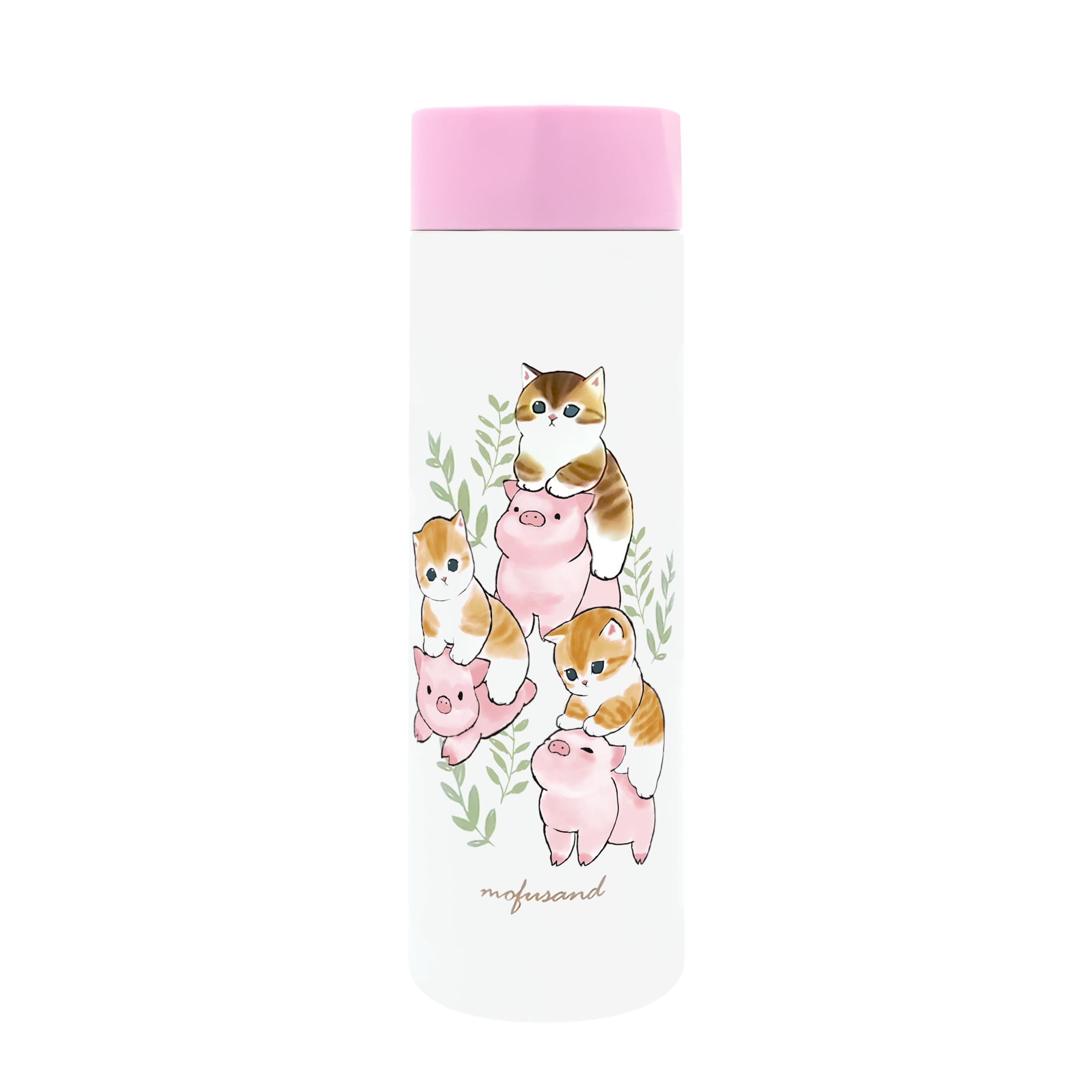 

Мини-бутылка mofusand Vacuum Double Poke из нержавеющей стали 150 мл и [Pig Cat] 53-2085 розовый