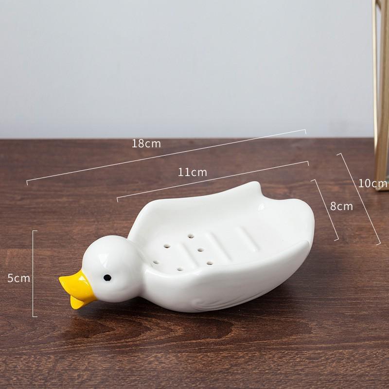 Ceramic Cute Anti-Waterlogging Soap Dish Holder for Bathroom Use