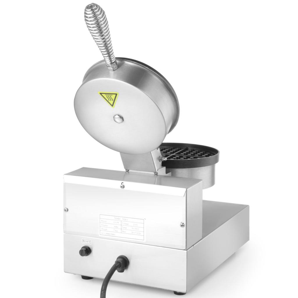 Single Round Waffle Maker for Belgian Waffles, Teflon, Diameter 190 - Hendi 212172