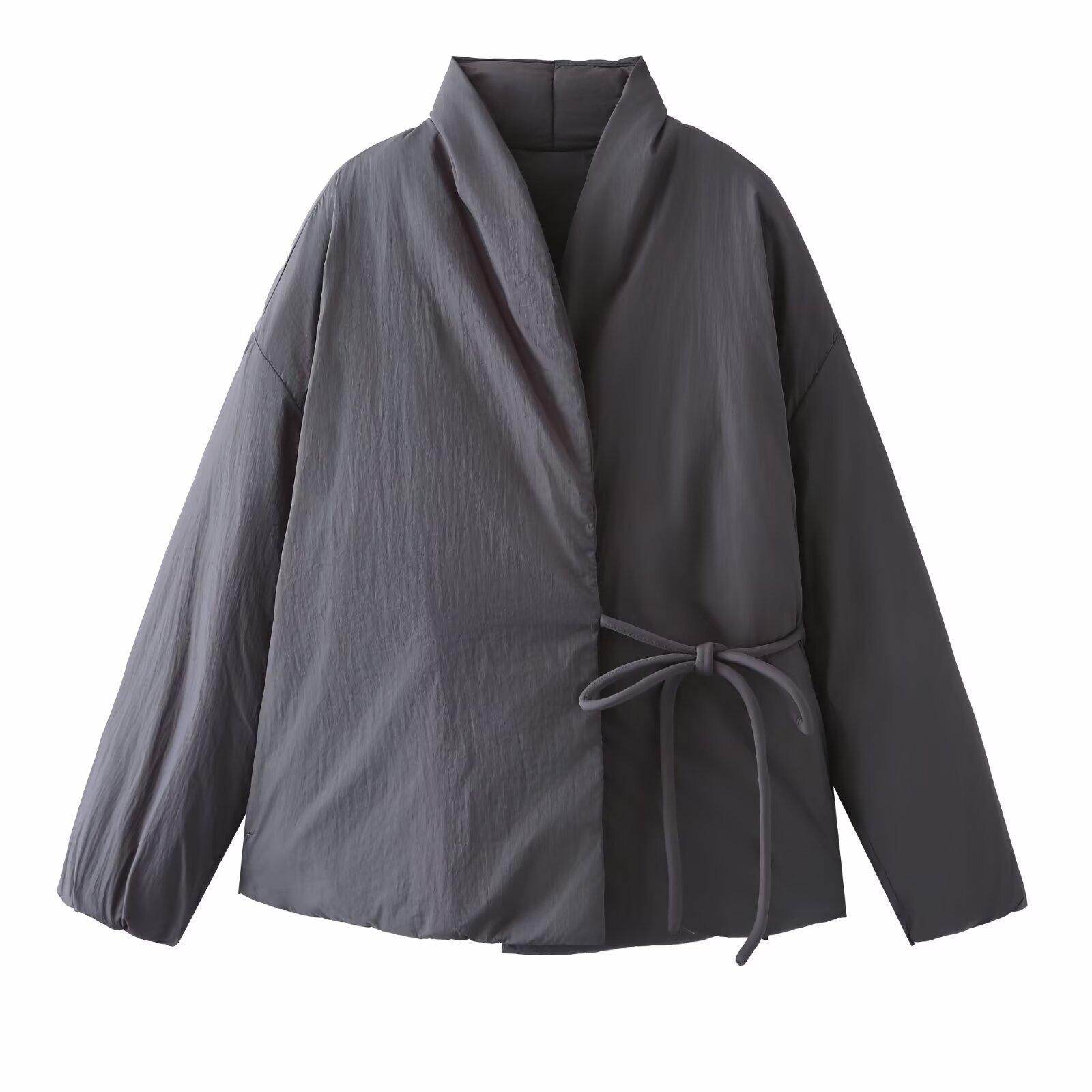 Sieviešu kimono stila stepēta jaka ar