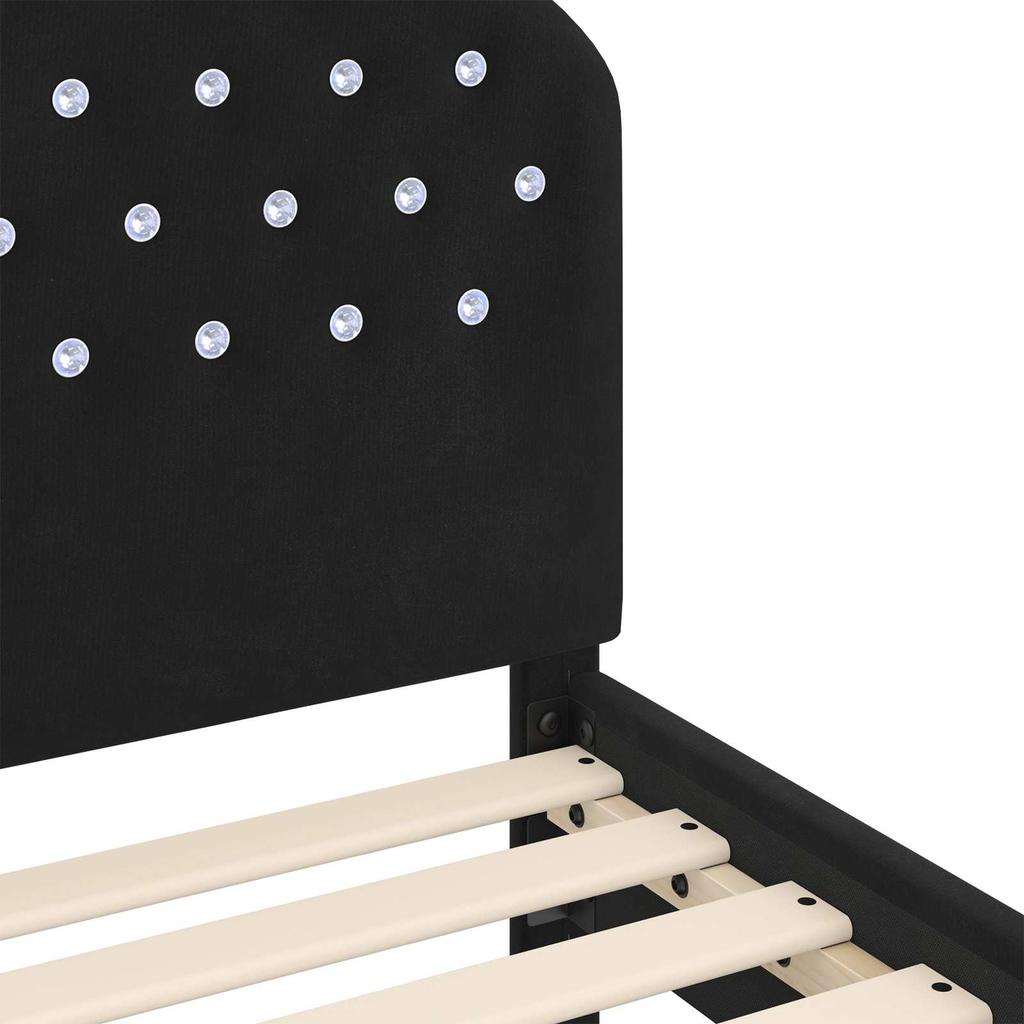 Kids Bed Frame with Headboard Black 70 x 140 cm Velvet
