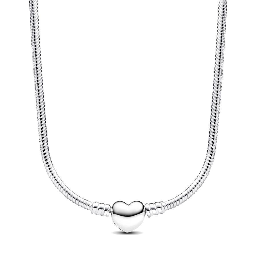 Fine 45Cm Copper Plated Snake Chain Necklace Heart Pendant Suitable For Original Bead Charm Diy Jewelry Gifts