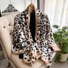Simulated Silk Printed Scarf For Women'S Autumn And Winter Warmth Scarf Fashionable And Fashionable Foreign Style Shawl