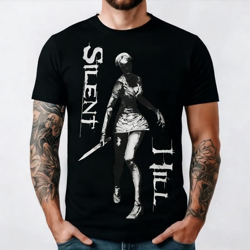 Gorący amerykański T-shirt z krótkim rękawem z lat 2000. dla mężczyzn Y2k Top Nadruk Horrorowy Damska Codzienna Streetwear Emo Dziewczyna Bawełniany T-shirt