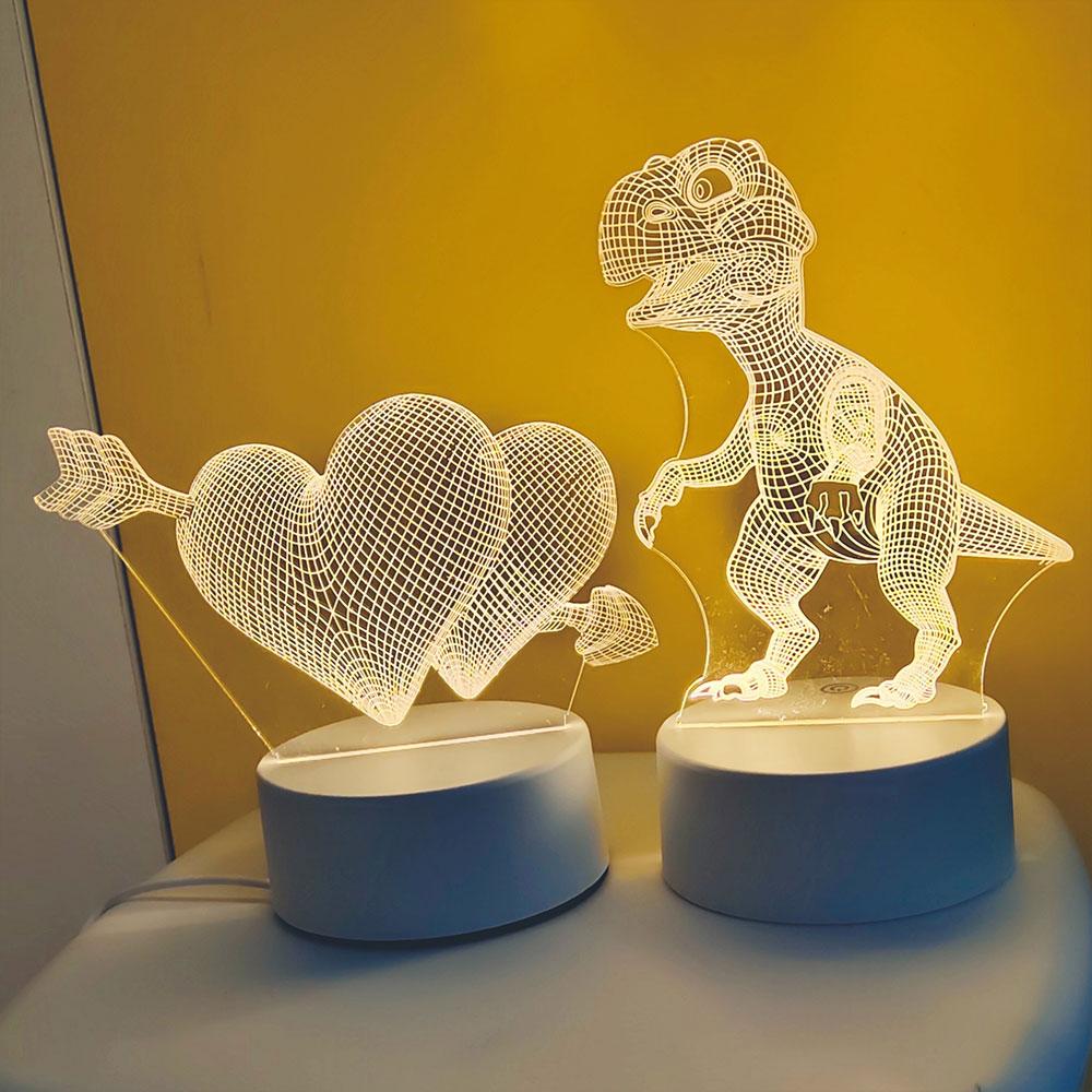 3D Acrylic USB Night Light String Christmas New Year Home Decoration Children's Gift Holiday Warm Smart Lamp Bedside