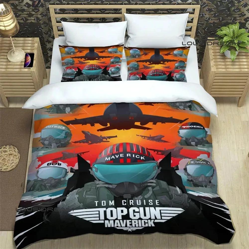 

Movie Top Gun Printed Bedding Sets exquisite bed supplies set duvet cover bed comforter set bedding set luxury birthday gift EU Single(135*200cm)3pcs